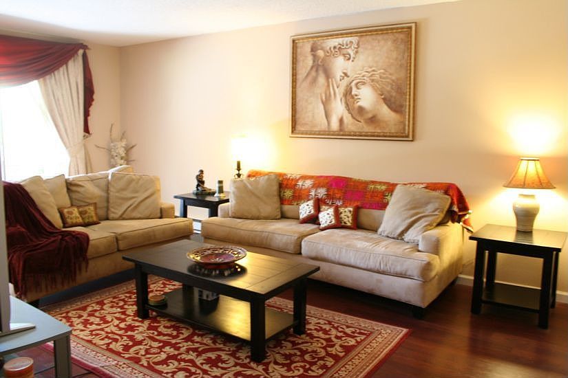 Sliding glass door off living room to balacony