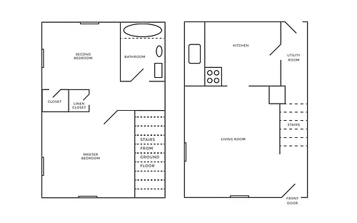 Floor plan 2 Bed Townhome Classic