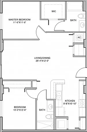 2 Bedroom, 2 Bath 2 Bedroom, 2 Bath