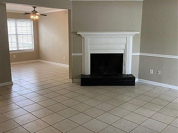 Living room with fireplace