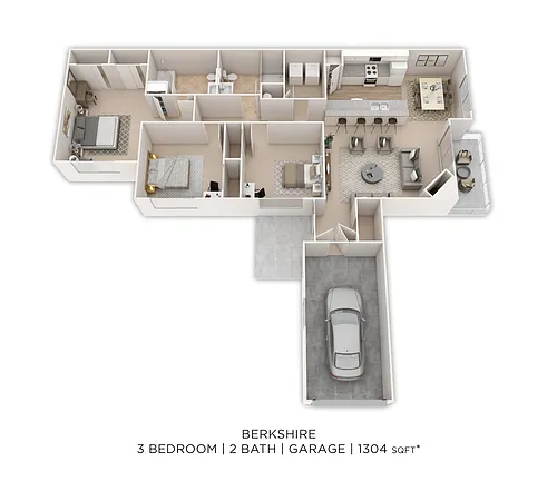 Floor plan Berkshire w/ Garage - Lower Level