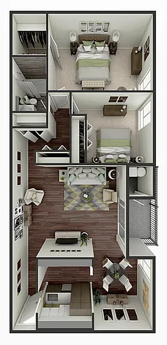 Floor plan 2 Bed 1 Bath