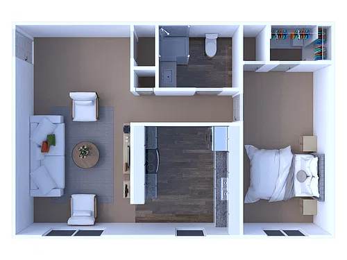 Floor plan West Logan Street 1 Bedroom/1 Bathroom
