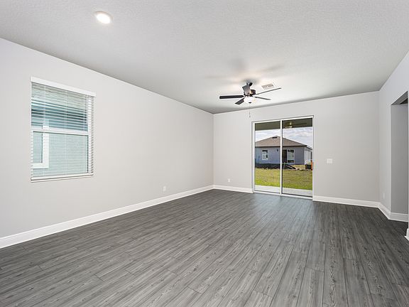 This family room opens to the backyard patio.