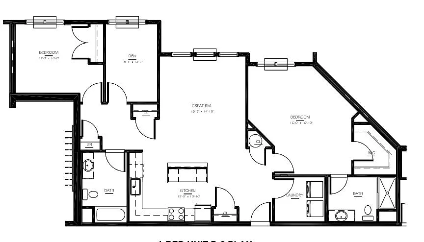 Floor plan 2 Bed/2 Bath-D-3 Phase IV