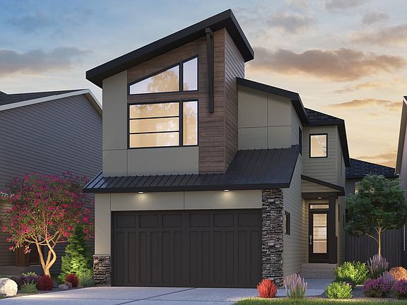 Columbia 2 Rustic Contemporary rendering for Livingston by Brookfield Residential in Calgary.
