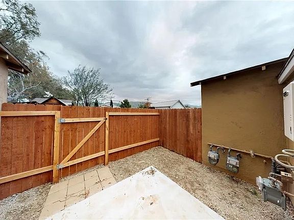 Gated backyard patio