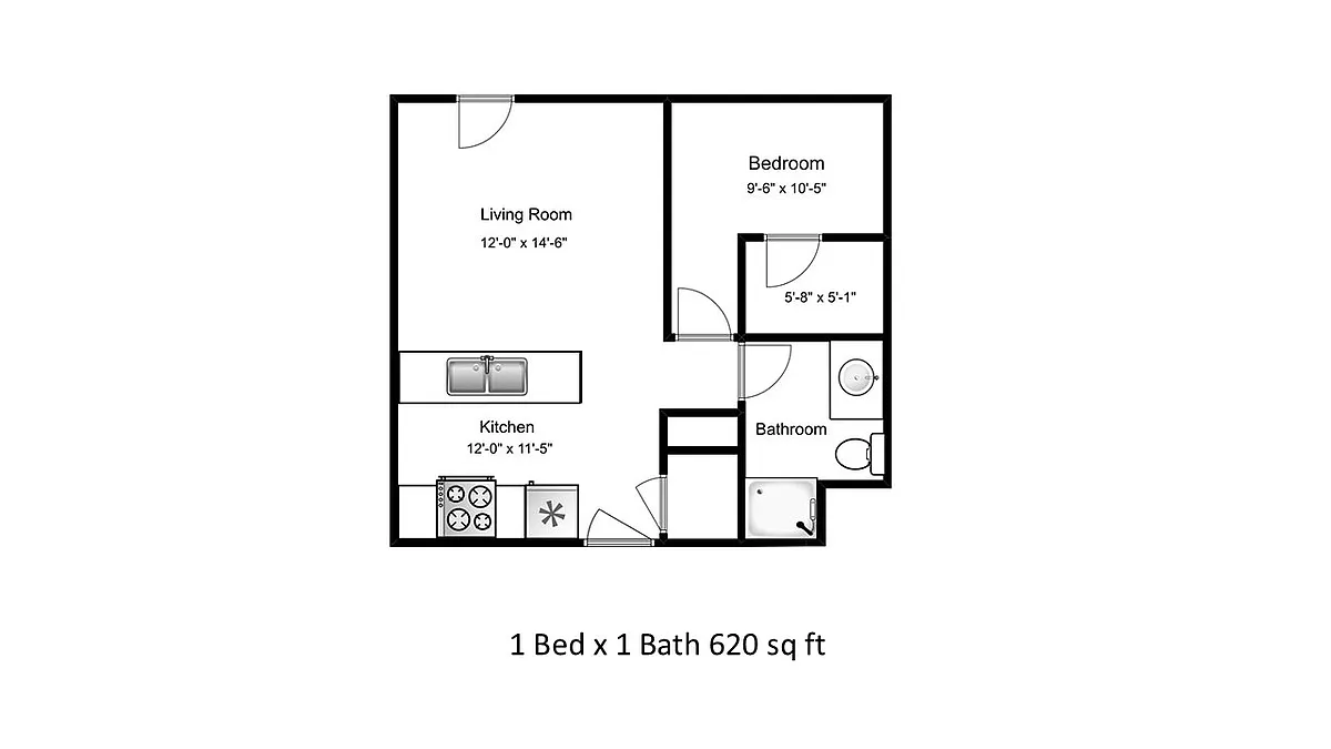 Floor plan 620 sqft
