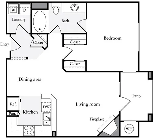 Floor plan 1 Bedroom C