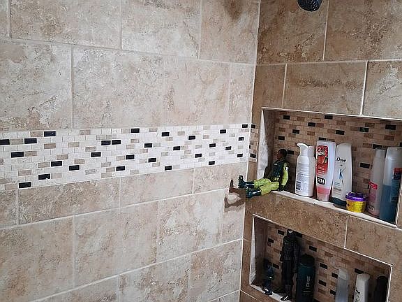 New baths, deco tile, niche