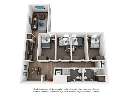Floor plan 4BR/2BA - D3
