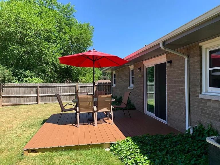 Deck for dining and gas grill (not shown)