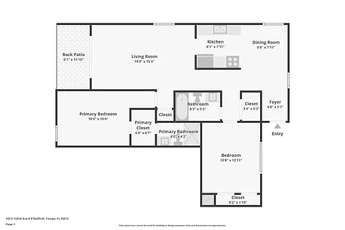 Floor plan Premium Two Bed Two Bath 1100 Sqft