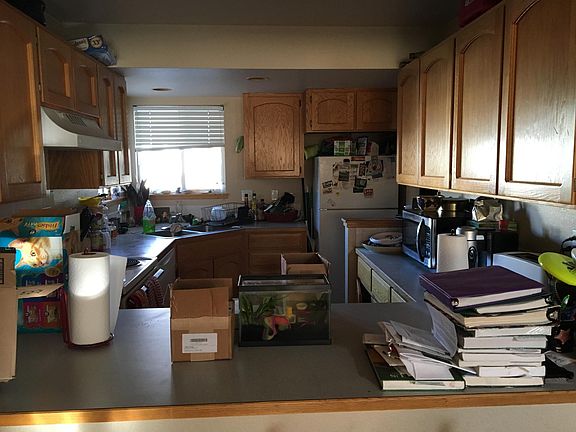 view into kitchen from breakfast bar