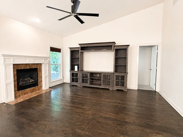 Living Room, Fireplace Wall and Media Hutch