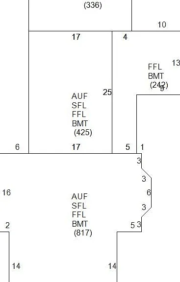 Floor plan. Four-bedroom apartment is 2,301 sq. ft: 1,484 on first floor (7 rooms) and 817 on second floor (3 rooms).