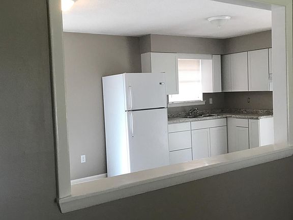 View from living room to kitchen