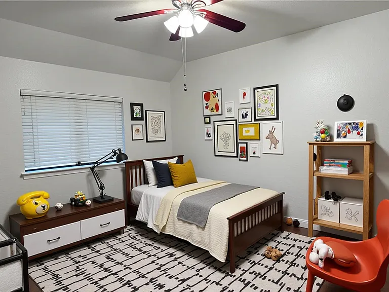 Virtually Staged as a child's bedroom.