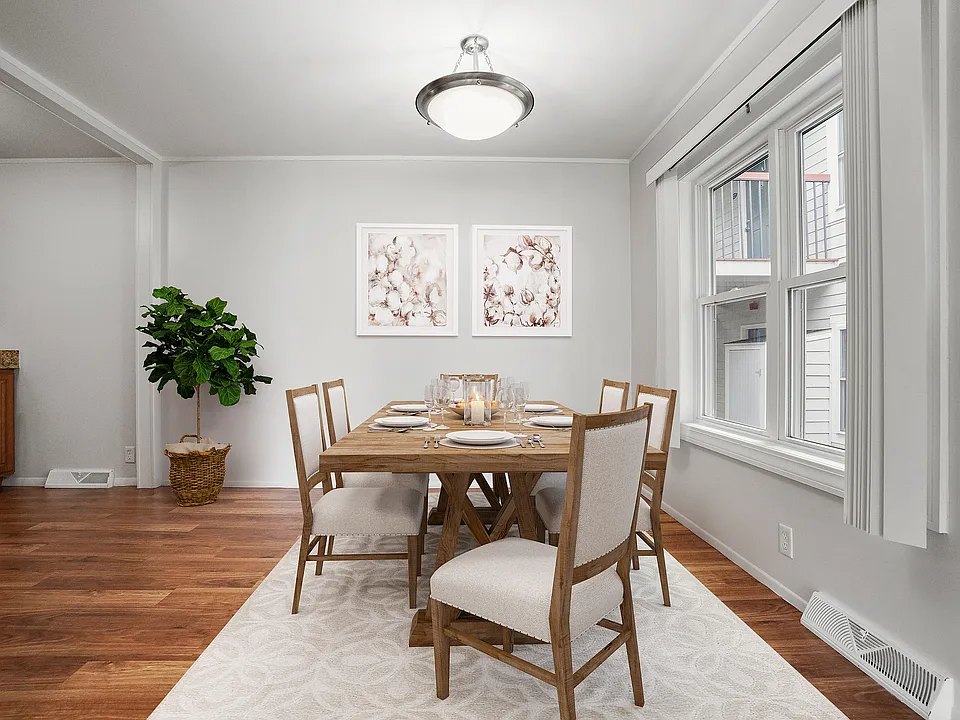 Dining room - from kitchen view with table, chairs, and decor ( VS )1