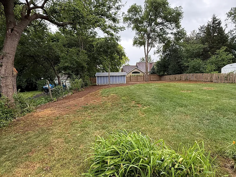 Corner of deck and backyard (125 feet of backyard)
