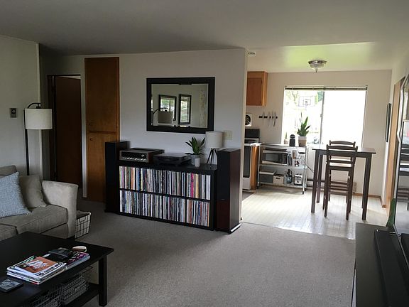 Open floor plan from living room to kitchen