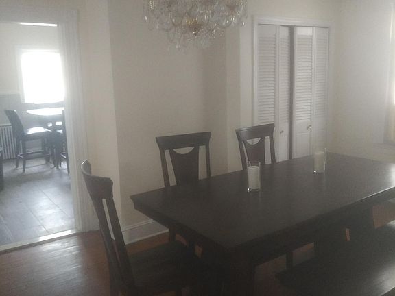 Dining area--complete with chandelier