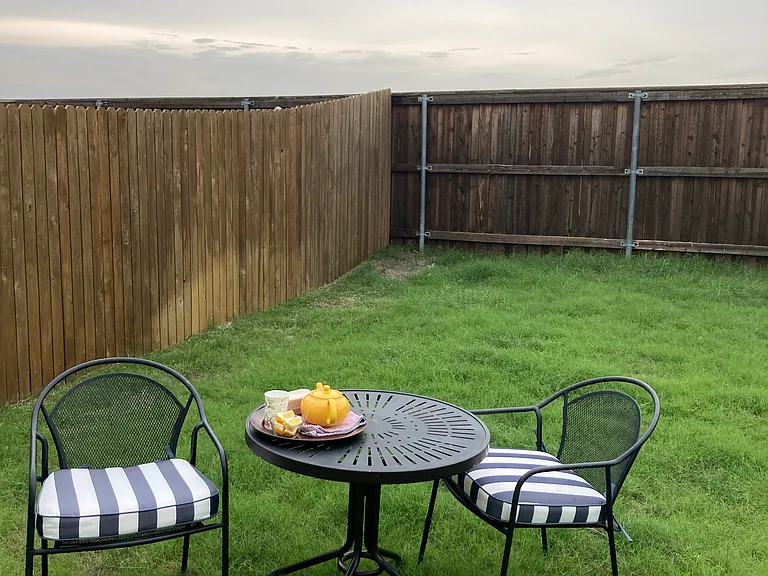 Back yard space for relaxing.