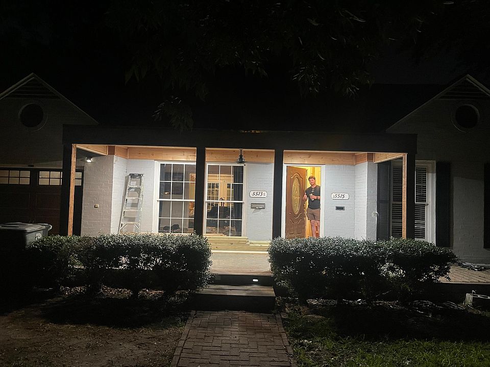 front of the house at night, very secure!