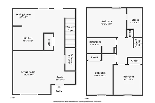 Floor plan 3 Bedroom Townhome