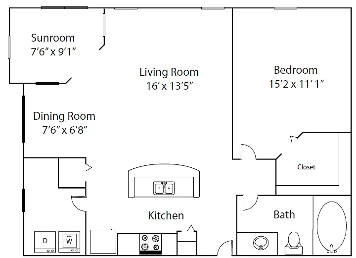 Floor plan Oakmont - Sunroom