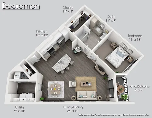 Floor plan The Bostonian