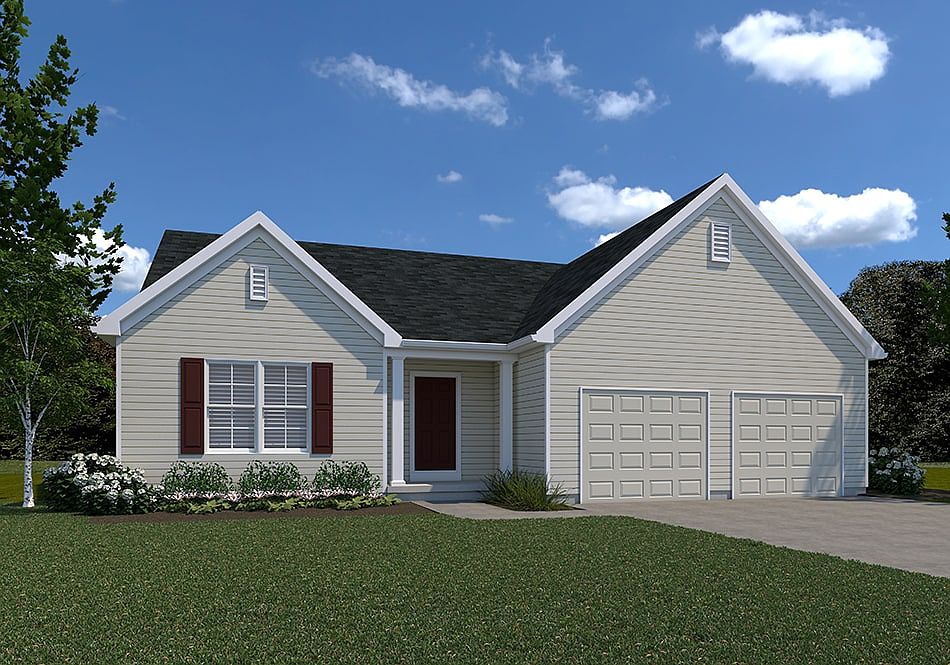 Laurel American Elevation Optional Garage Door Shown