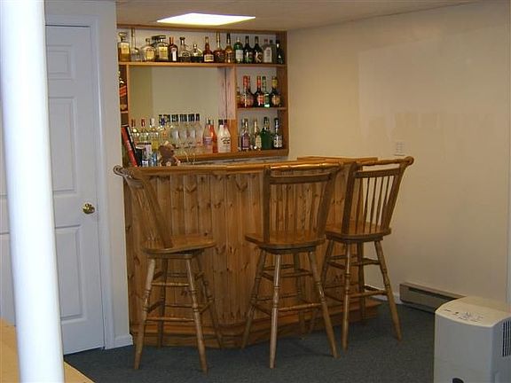 dry bar in basement