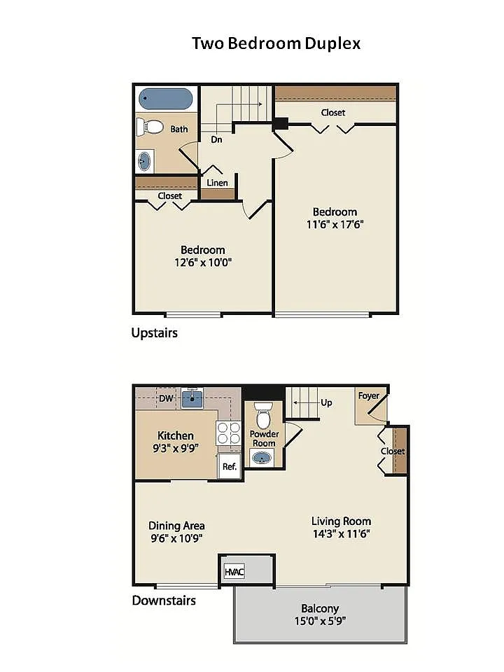 Floor plan 2Bedroom Duplex
