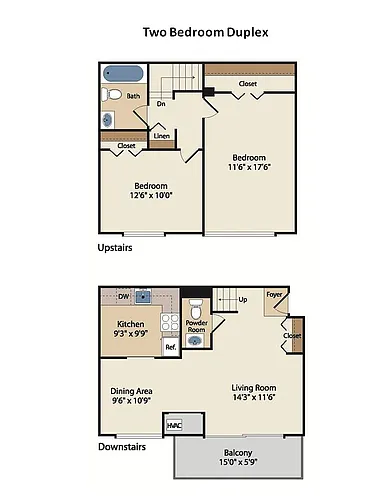 Floor plan 2Bedroom Duplex