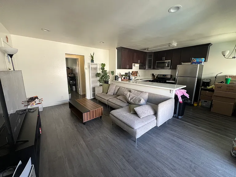 Living room and kitchen area