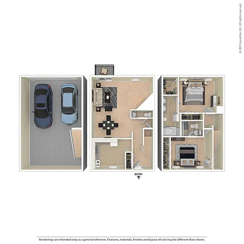 Floor plan Two Bedroom Townhome