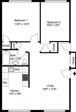 Two Bedroom Floor Plan Two Bedroom Floor Plan