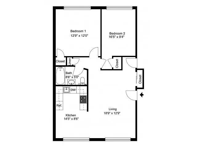 Floor plan Two Bedroom