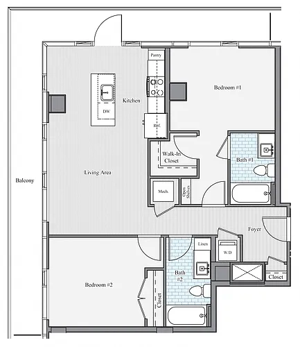 Floor plan 2 BR A