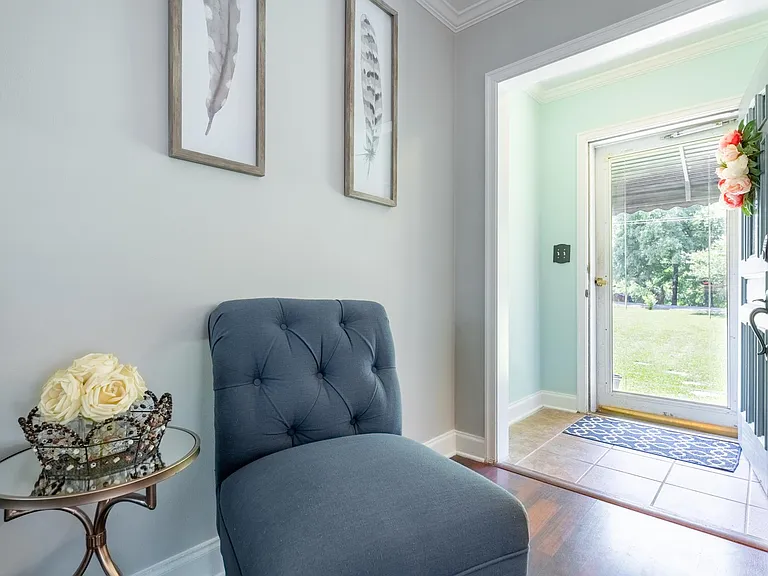 Front entry with coat closet.