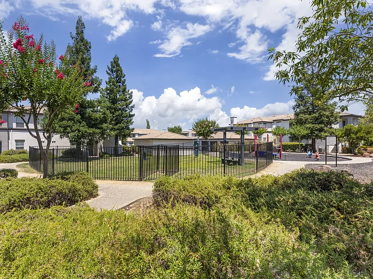 The gated dog park is conveniently located right next to the playground, allowing both kids and pets to enjoy fun and playtime close by at Ascent at the Galleria.