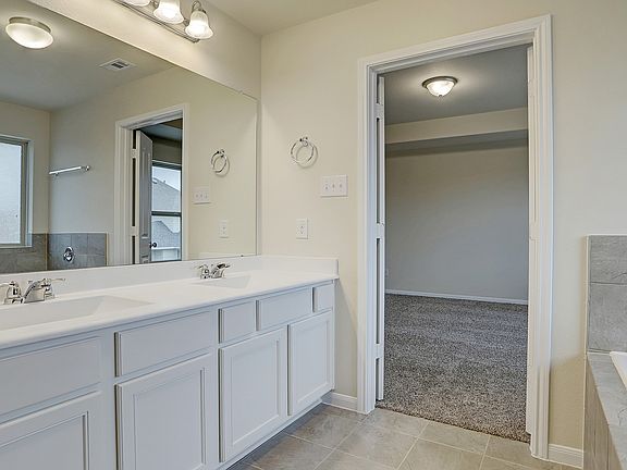 Dual sinks in owner s bath