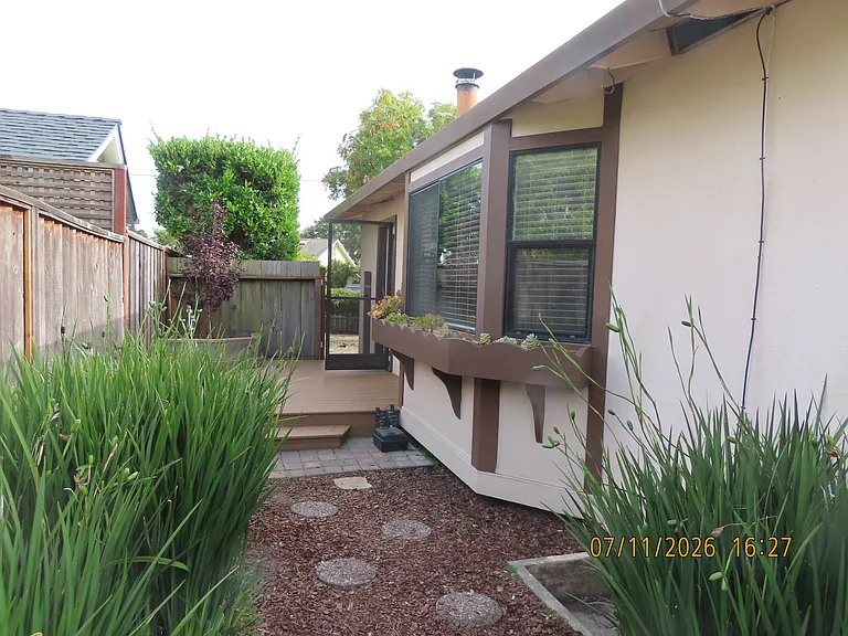 Right side rear yard from rear