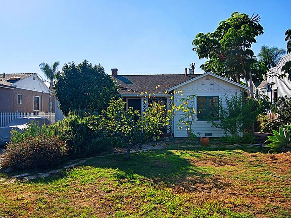 Front yard with fruit trees