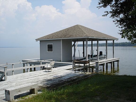 Pier with double boat house
