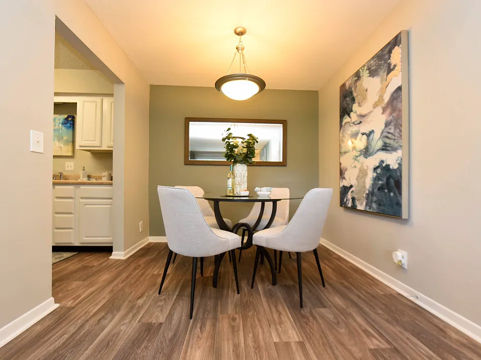 Dining Room + Hardwood Style Flooring