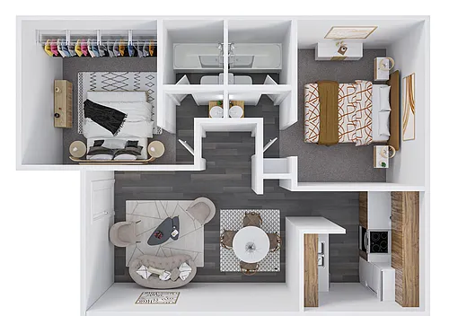 Floor plan Two Bedroom Two Bath