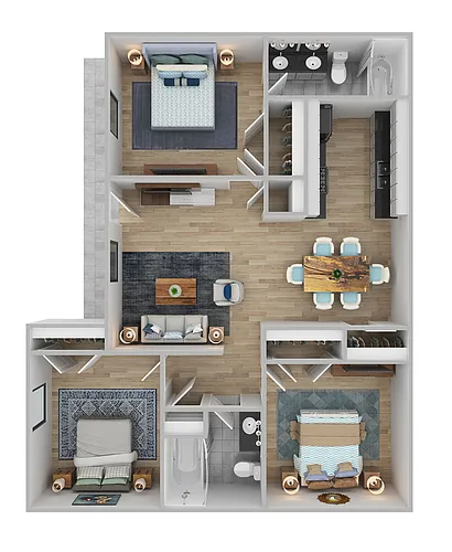 Floor plan 3 Bedroom 2 Bathroom