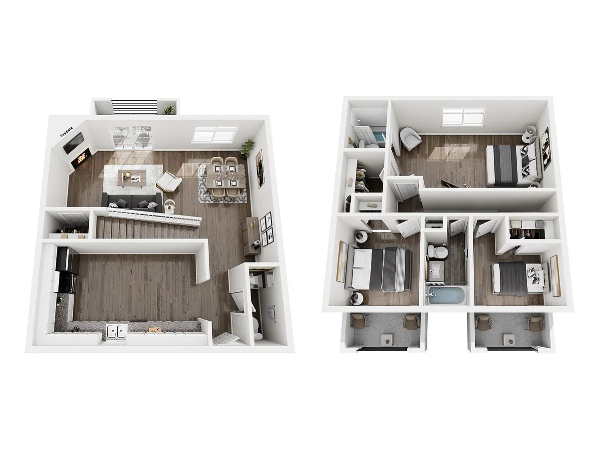 Floor plan 3 BD 2.5 BTH